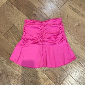 Hot Pink Rouched Mini Skirt